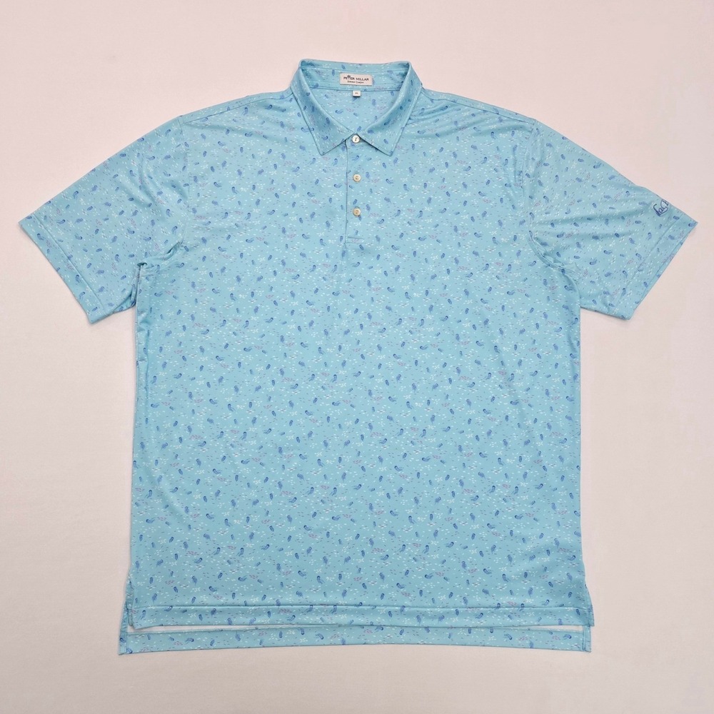 Peter Millar Summer Comfort Jellyfish Polo Shirt Blue XL MS21EK07S La Paloma